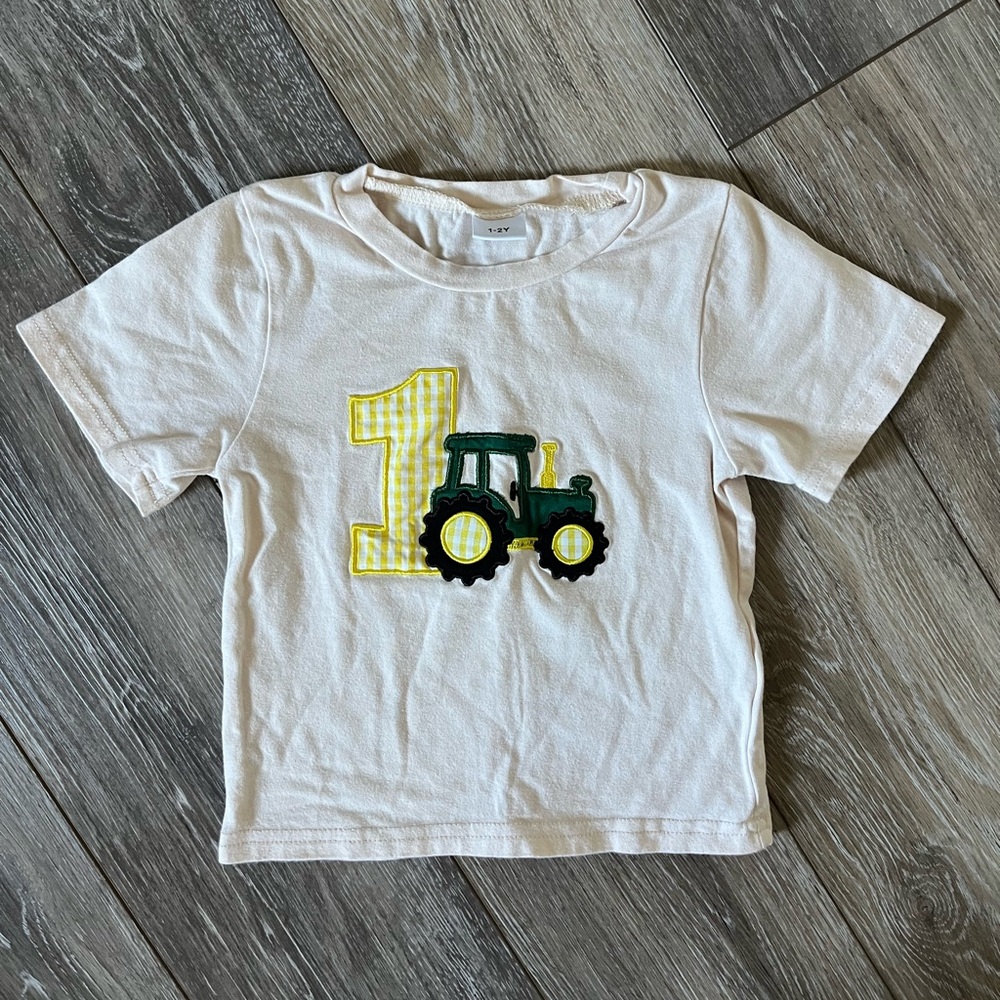 Toddler 1 Year Old Tractor Birthday Shirt